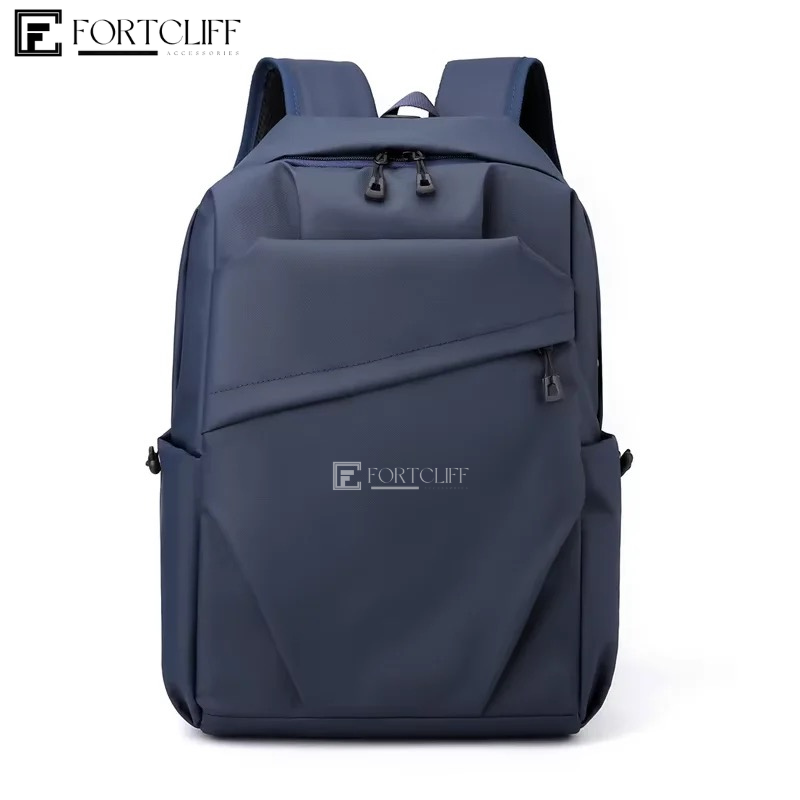 Backpack Work Travel Rucksack Multi Zip Pocket Fish Hiking Pu Leather FORTCLIFF